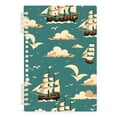 thumbnail image 2 of Piracy Ship Ring Binder Notebook Journey Note Diary College Ruled Spiral Notebook Study Loose Leaf Paper A5 60 Pages, 2 of 8