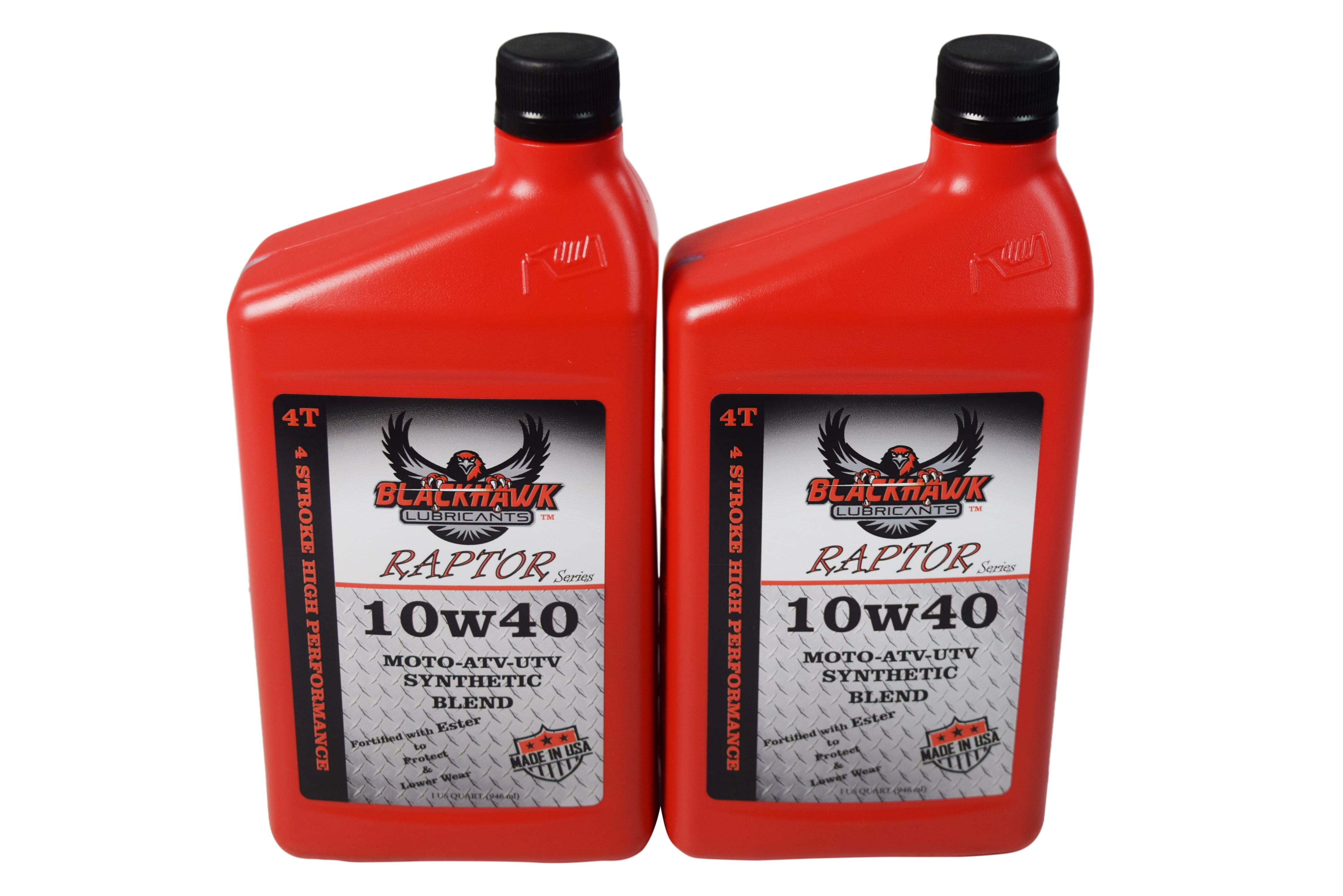 Blackhawk Lubricants Raptor 4T 10W40 Ester Synthetic Blend Engine Oil 1qt 2 Pack