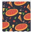 thumbnail image 3 of Ambesonne Italy Shower Curtain, Vegetable Pizzas Art Image, 69"Wx70"L, Dark Blue Grey and Multicolor, 3 of 3