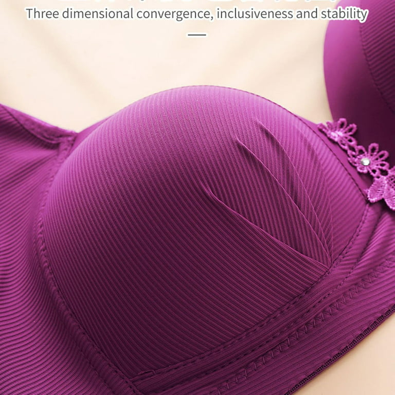 S LUKKC LUKKC Women's Plus Size Wirefree Bra Full Coverage Push up Shaping  Bras Lift and Suport Bralettes Comfort Wireless Brassiere No Underwire