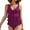 Wine, variant on One Piece Swimsuits for Women With Skirt High Waisted Bikini Sets Ruffle Sling Swimsuits Crisscross Tie Back Bathing Suit Swimwear