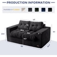 thumbnail image 2 of Black 2-Seat Bean Bag Loveseat Sofa Couch with Tufted Cushion and Pillows, Boneless Cloud Sofa, No Assembly Required, 2 of 7