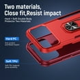 thumbnail image 2 of Decase for iPhone 17 Pro Max Phone Case,TPU Bumper+Hard PC Dual Layer Hybrid Cover with Rotatable Finger Ring Kickstand,Slim Fit & Drop-Proof Protection Bumper Cover for iPhone 17 Pro Max,Red+Rose, 2 of 10