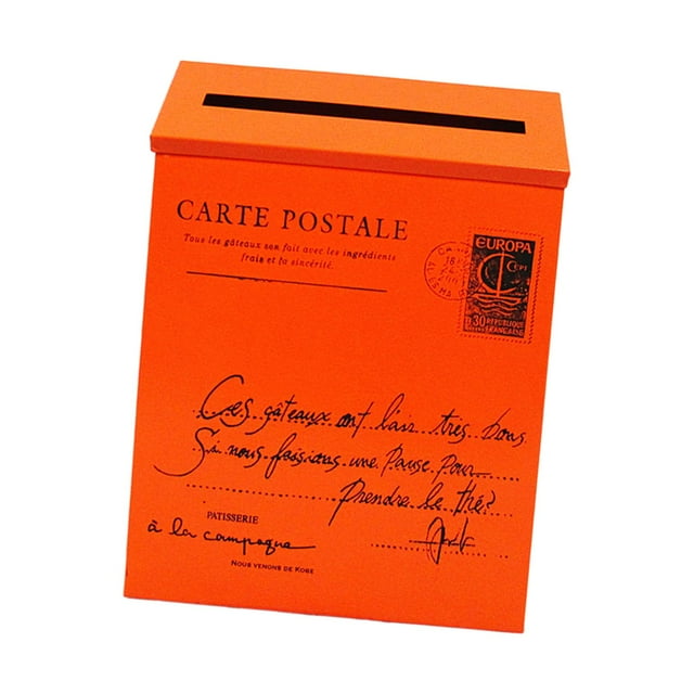 bedienty Boîte aux Lettres Murale Rétro pour Porte d'Entrée Extérieur Maison Bureau Argenté orange