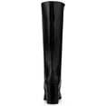 thumbnail image 7 of BLISSFUL STEP Women's Boots Round Toe Block Heels Knee High Solid Side Zipper Boots Black 5.5, 7 of 7