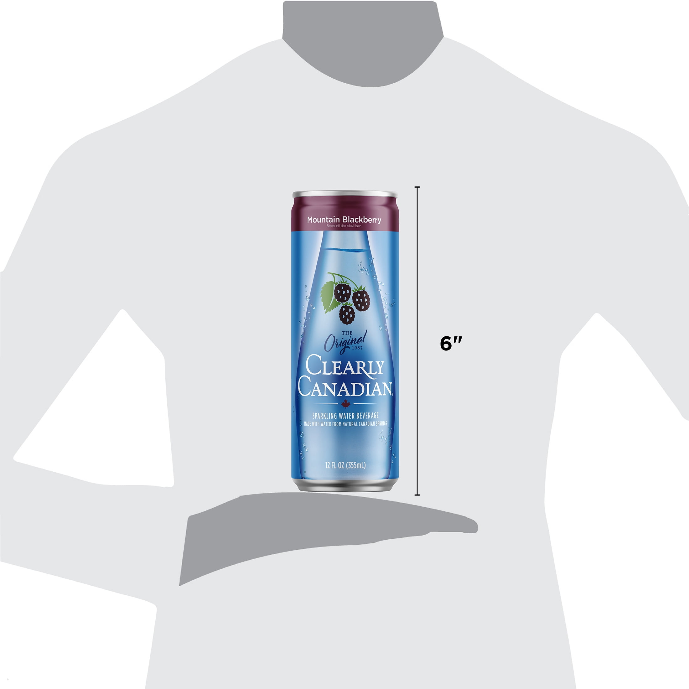 Clearly Canadian Mountain Blackberry Sparkling water, 24-Pack, 12 oz Cans