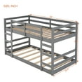 thumbnail image 5 of Twin Over Twin Bunk Bed Frame with Safety Guard Rails and Ladder, Wooden Floor Bunk Bed for Bedroom, Apartment, Dorms, Space-Saving, No Box Spring Needed, Mattress Not Included, Grey, 5 of 8