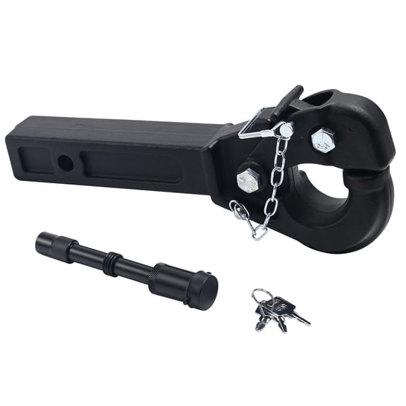 Pintle Hitch 15 ton Suitable for 2 Inch Pintle Hitch Receiver and Hitch Receiver Pin Lock Black Powder Coat 33000LB