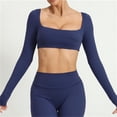 thumbnail image 1 of 2024 Pad Nylon Yoga manga larga mujeres Yoga Top correr al aire libre Fitness Brush camiseta de manga larga gimnasio entrenamiento Push Up deportes Top, 1 of 5
