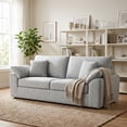 thumbnail image 4 of EOP 89.76" Wide Cloud Compression Sofa, Full Sponge Loveseat with Deep Seat, Upholstered Couch with 4 Pillows, No Assembly Required for Small Living Spaces, Light Gray, 4 of 9