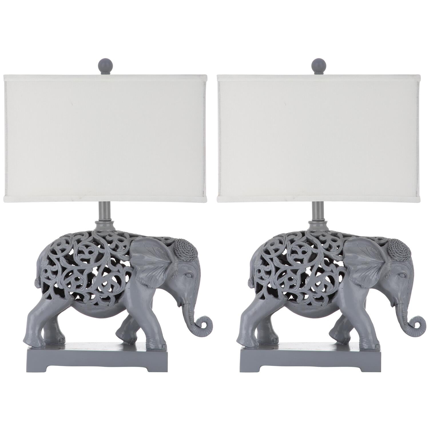 Safavieh Hathi 25.5 in. H Elephant Sculpture Table Lamp, Set of 2