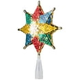 thumbnail image 5 of Northlight 8" Pre-Lit Red and Green Crystal 8-Point Star Christmas Tree Topper - Clear Lights, 5 of 6