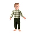 thumbnail image 2 of Wonderluxe Baby Boys' Long Sleeve Flannel Shirt and Pant, 2-Piece Set, Sizes 0-3M-24M, 2 of 5