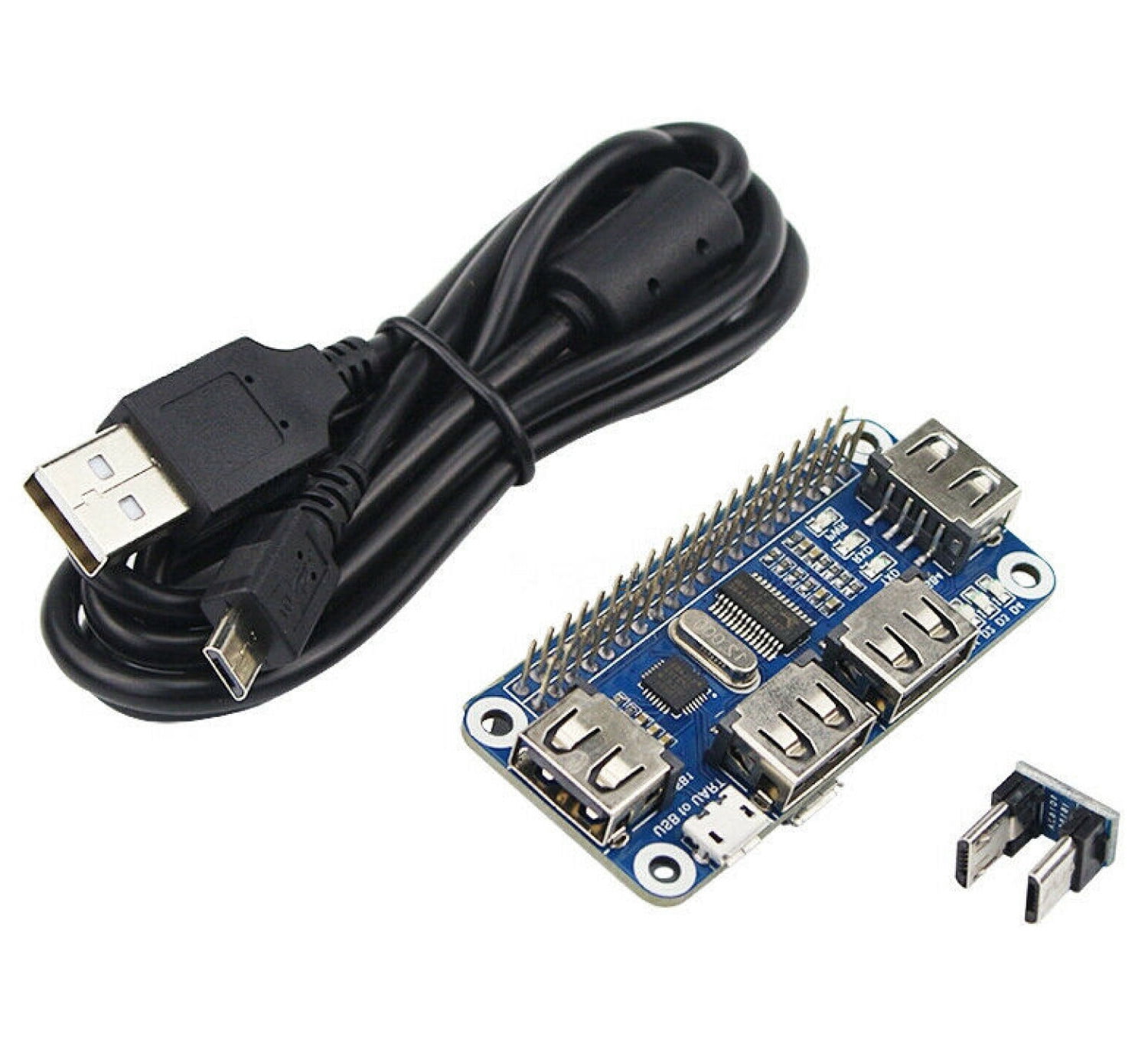 Versatile USB Hub for Raspberry Pi Projects, Adds 4 USB Ports, USB to UART for Serial Communication Spare Part