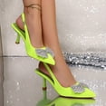thumbnail image 6 of Purcolt Slingback Heels for Women Glitter Rhinestone Bow Pointed Toe Kitten Heels Ankle Strap Pumps Shoes for Wedding Party, 6 of 9