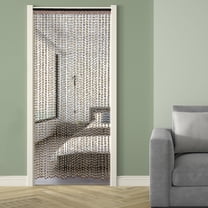 Boho Natural Wood and Bamboo Beaded Curtain for Doorway Room Divider 74.8 inch Retro