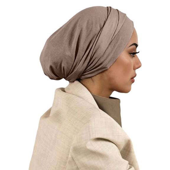 ISUHAZBO Head Wraps For Women Head Scarf Turban Hat Stretchy Neck Covering Hijab Cap Headwear Adjustable Headwraps Turban Headwraps One Size