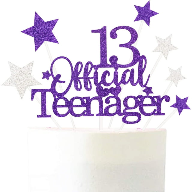 Cake Topper Pargleev Glittery 13, cumpleaños oficial de adolescente