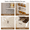 White, variant on retro kitchen island with marble veneer, extendable rotating table for small space