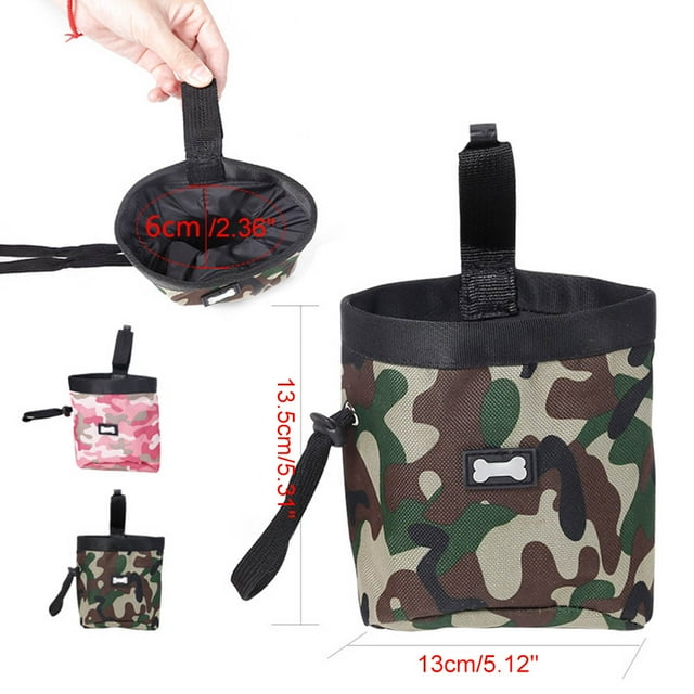 Bolsa de entrenamiento para mascotas de camuflaje, dispensador de Bolsa para popó, bolsa de cintura para comida para mascotas