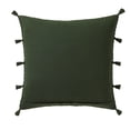 thumbnail image 3 of My Texas House Sophia 20" x 20" Green Cable Knit Tassel Decorative Pillow Cover, 3 of 6