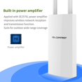 thumbnail image 4 of Enrutador wifi inalámbrico de potencia Amplificador wifi de área AP de 300 Mbps para exteriores con antena omnidireccional de 360 Macarena extensor wifi, 4 of 8