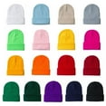 thumbnail image 7 of Unisex Adult Knit Beanie for Men Women Warm Snug Hat Cap Long Knitted Beanie Cap Elastic Warm Baggy Cap Solid Color, 7 of 7