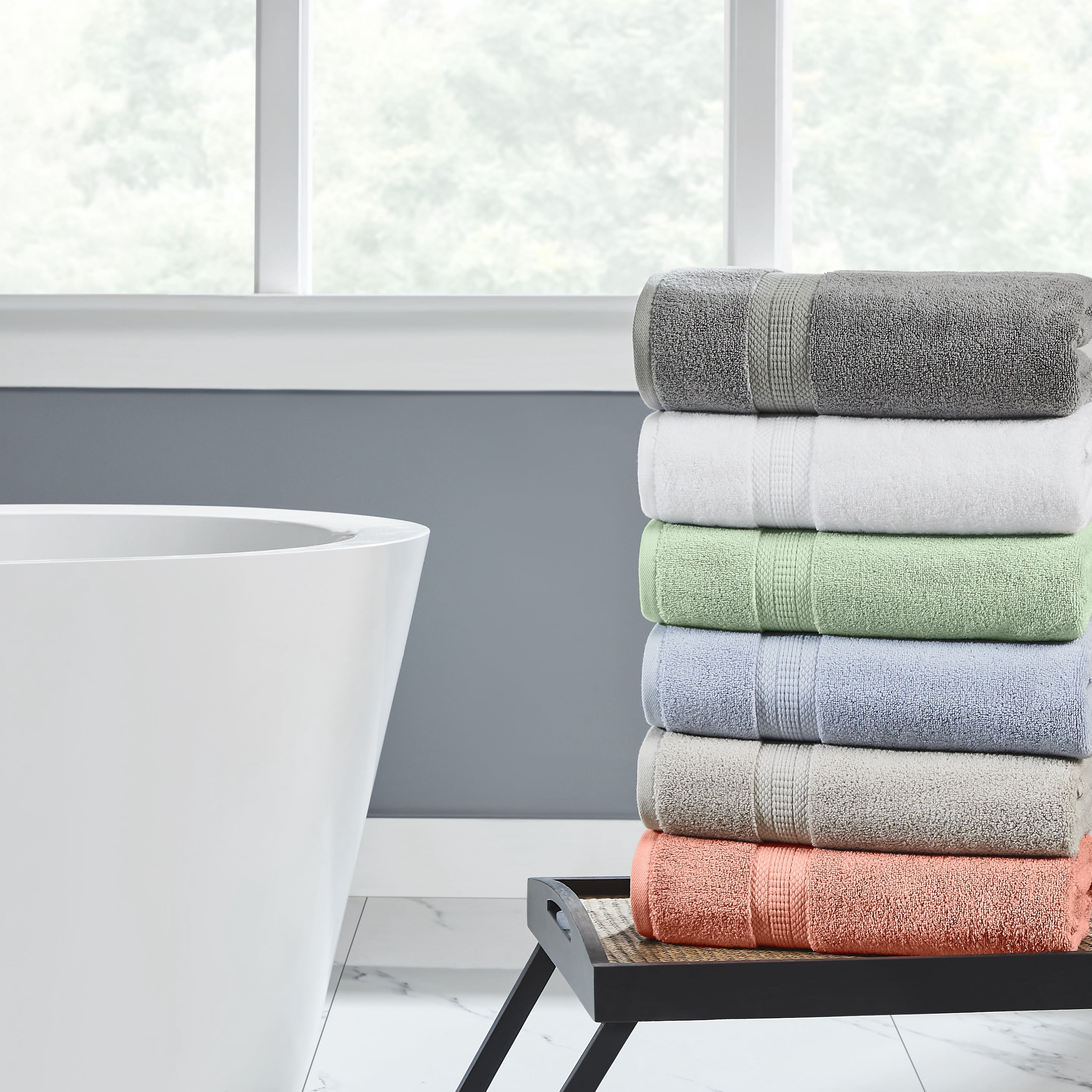 Modern Threads Bamboo Cotton Blend 6-Piece Bath Towel Set, Seafoam