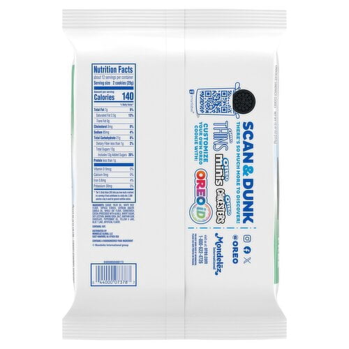 Oreo Gluten Free Mint Creme Chocolate Sandwich Cookies (Pack of 2)