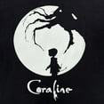 thumbnail image 7 of Coraline Full Moon Silhouette Women's Black Crew Neck Short Sleeve Baby Tee-XL, 7 of 7