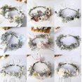 thumbnail image 3 of Bride Flower Hair Wreath With Tie Flower Crown Floral Wreath Headband Wedding Party, 3 of 3