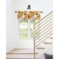 thumbnail image 6 of Sunflower Window Valance Rod Pocket Short Curtain Panels Rustic Sunflower Kitchen Curtains Valances, Farm Sunflower on Old Newspaper Window Treatments Drapes for Living Room Bedroom Decor, 54x18In, 6 of 6
