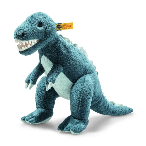 Steiff Thaisen Tyrannosaurus T-Rex Dinosaurio de Peluche Azul, 35,5 cm