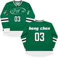 thumbnail image 3 of Stray Kids SKZ Member Number Splicing V-Neck Green Hockey Jersey – Unisex Long Sleeve Pullover Sweatshirts Streetwear for STAY Fan Support, 3 of 9