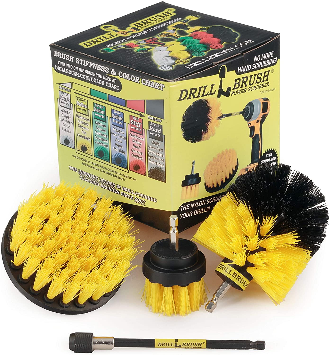 Drill Brush Power Scrubber Scumbusting Scrub Pad Bathroom Tile Cleaning Set New 