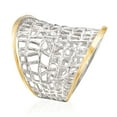 thumbnail image 3 of Ross-Simons Sterling Silver and 14kt Yellow Gold Free-Form Lattice Ring, Women's, Adult, 3 of 7