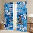 thumbnail image 2 of Erosebridal American Football 30%-50% Room Darkening Detroit Curtains Living Room (2 Panels, 52 x 84 Inch) Football City 30%-50% Blackout Curtains Rugby Sports Window Treatments, 2 of 5