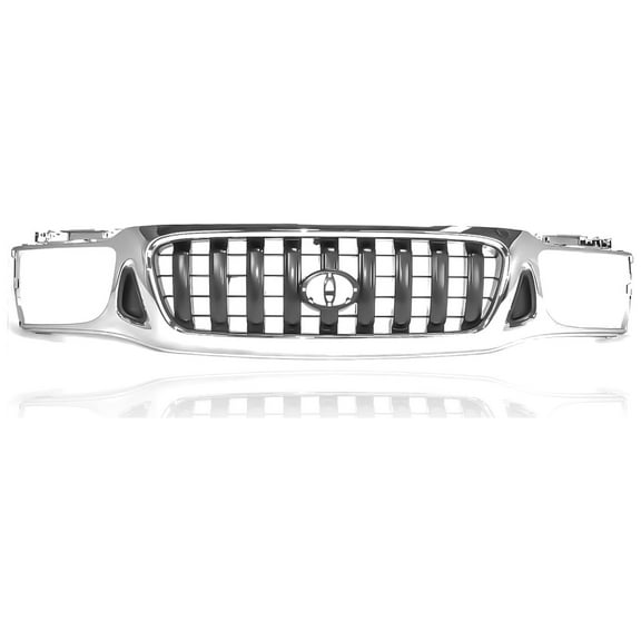 Grille - Cooling Direct Fit/For 5310004240 01-04 Toyota Tacoma Base & Prerunner (Exclude S-Runner) - Chrome/Black - With Emblem Provision Fits select: 2003-2004 TOYOTA TACOMA XTRACAB
