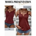 thumbnail image 6 of Xuanfei Women V Neck Solid Color Double Shouler Strap Sleeveless Tank Top, 6 of 7