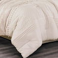 thumbnail image 4 of Chezmoi Collection 7-Piece Graceful Blush Pink Floral Chenille Pom Pom Embroidery Comforter Set, California King, 4 of 9