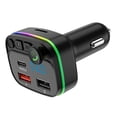 thumbnail image 3 of Binmer Car Bluetooth 5.0 Wireless Handsfree Car FM Transmitter Receiver Radio MP3 Adapter Player 2 USB+PD Charger Kit, 3 of 9