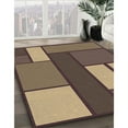 thumbnail image 3 of Ahgly Tapis Rond Lavable en Machine Intérieur Transitionnel Pérun Brun, 5 Pieds Rond, 3 of 7