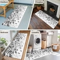 thumbnail image 5 of 2'x6' Rug Runners for Hallways Kitchen, Black Leaves Non Slip Entryway Beside Floor Carpet Runner, Summer Botanical Washable Laundry Room Bedroom Throw Rugs Mat for Family Pet, 5 of 8