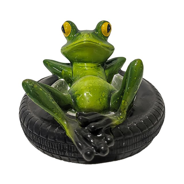 Rana flotante de resina, escultura, adornos creativos para decoración de jardín y patio Wmkox8yii fhajkh2476