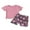 Pink Purple, variant on Toddler Baby Girl Summer Outfit 6M 12M 18M 24M 3Y 4Y  Waffle Solid T-Shirt Top Floral Short Set Cute Summer Clothes