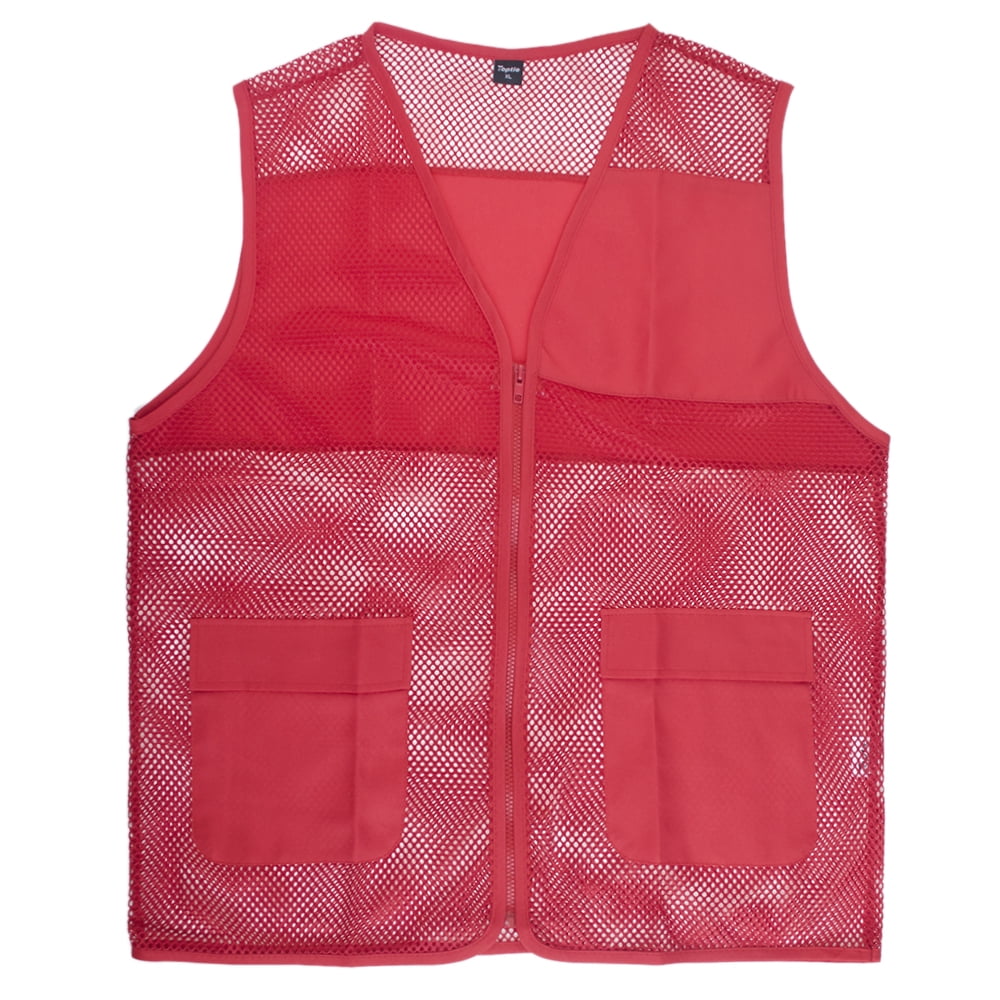 TopTie Adult Mesh Zipper Supermarket Vest Team Volunteer Uniform Vest