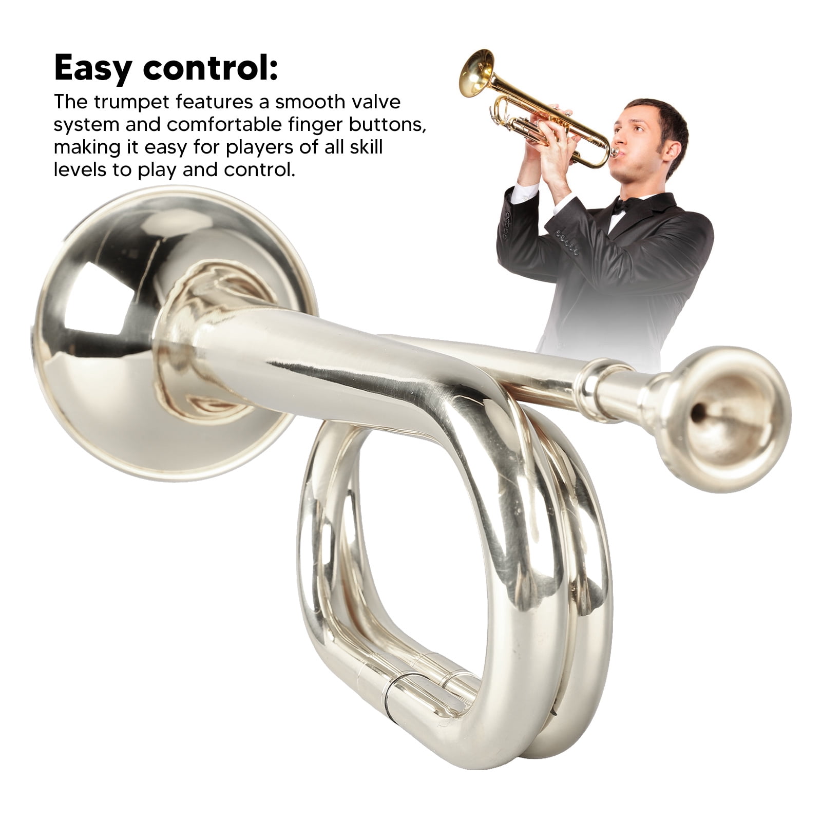 C Key Trumpet Military Style Brass Trumpet Bugles Instrument With Mouthpiece For Cavalry Bugle Military Orchestra