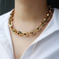 thumbnail image 2 of Customized Stainless steel Necklace 46cm Classical Hexagons and squares Link Gold & Silver Chain collares Jewelry Long pendants Chokers Necklaces envio gratis, 2 of 6
