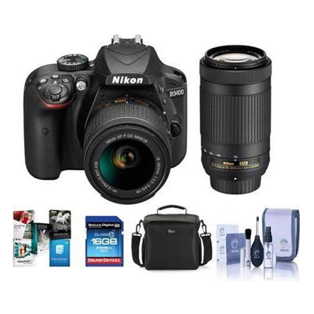 Nikon D3400 24.2 MP Digital SLR Camera Black AFP DX 1855mm VR