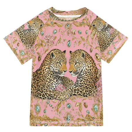 YAZAOO Summer T-shirt Sunscreen Jewel-toned Love Pattern Swim Tops
